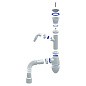 Сифон для умывальника Unicorn А320V, 40х50 гибкий отвод, 1 1/2'' х40 чаша из нержавеющей стали с отводом для стиральной машины купить в Уфе | "Проконсим"