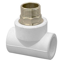Тройники ПП DN 40-50 PN 25 комбинированные под ключ с наружной резьбой белые РТП купить в Уфе | "Проконсим"