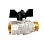 Кран латунный шаровой LD Pride 47.302 DN 15 PN 40 никелированный муфта-штуцер бабочка купить в Уфе | "Проконсим"
