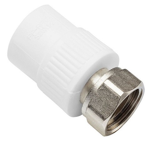 Муфта комбинированная ПП 20-1/2'' PN 25 с накидной гайкой белая VALFEX  купить в Уфе | "Проконсим"