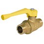 Кран латунный шаровой газовый 11Б27п DN15 PN40 рычаг штуцер-штуцер БАЗ Standart купить в Уфе | "Проконсим"