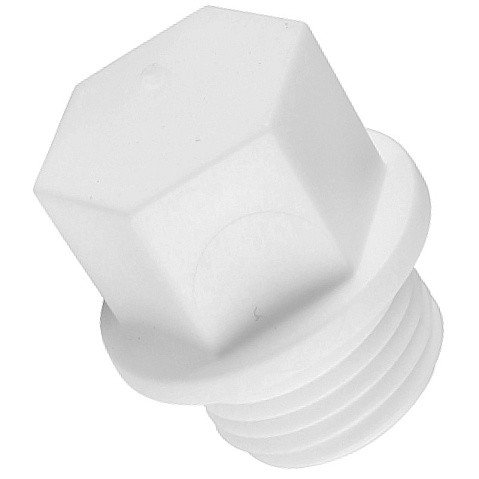 Заглушка резьбовая ПП 15-1/2'' PN 25 с наружной резьбой белая РТП 10555 купить в Уфе | "Проконсим"
