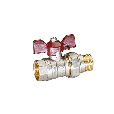 Кран латунный шаровой Temper 88.В-А.12.Б DN 15 PN 40 американка никелированный бабочка купить в Уфе | "Проконсим"