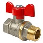 Кран латунный шаровой Valfex.218.NB1 11Б27фт1М DN 15 PN 40 никелированный муфта-штуцер бабочка купить в Уфе | "Проконсим"
