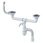 сифон для двойной мойки Unicorn В731V, 40х50 гибкий отвод, 3 1/2'' х40 с отводом для стиральной машины, круглый перелив купить в Уфе | "Проконсим"