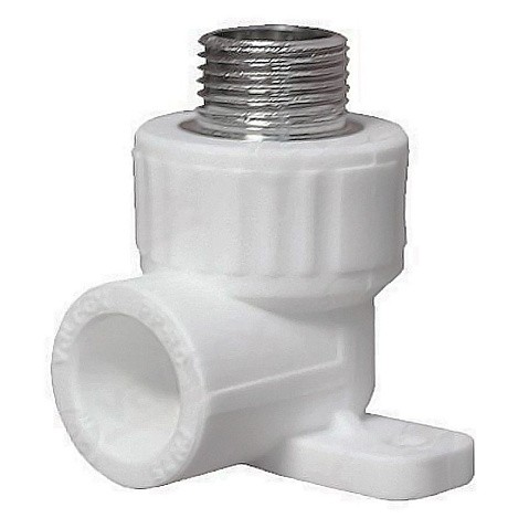 Угольник установочный ПП 25-1/2'' PN 25 с наружной резьбой белый VALFEX  купить в Уфе | "Проконсим"