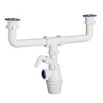 Сифон для двойной мойки бутылочный ORIO K-4059 1 1/2 выпуски нж D70, с 1 отводом купить в Уфе | "Проконсим"