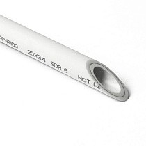 Трубы ПП SDR 6 DN 20-110 PN 20 армированные алюминием внутри белые Pro Aqua купить в Уфе | "Проконсим"