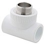 Тройник комбинированный ПП 20-1/2'' PN 25 с наружной резьбой белый РТП 10753
