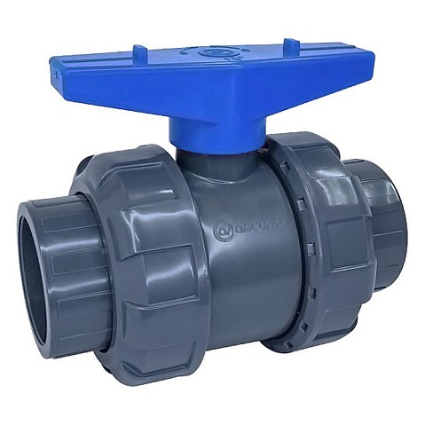 Кран шаровый клеевой НПВХ DN 110 PN 16 уплотнение EPDM/TPV черный Aquaviva AQVBVD110 купить в Уфе | "Проконсим"