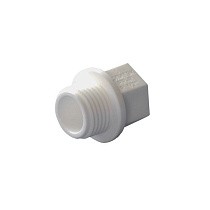 Заглушка резьбовая ПП  1/2'' PN 25 с наружной резьбой белая купить в Уфе | "Проконсим"