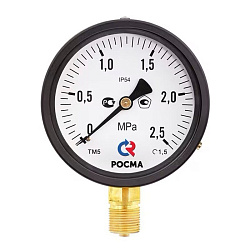 картинка Манометр общетехнический Росма ТМ-510Р.00, до 1,6кгс/см2 M20x1,5, 100мм, радиальное присоединение, класс точности 1.5, IP54 интернет-магазин оптовых поставок Проконсим являющийся официальным дистрибьютором в России 