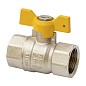 Кран латунный шаровой газовый MVI BV.813 DN 15 PN 25 никелированный полнопроходной муфта-муфта бабочка купить в Уфе | "Проконсим"