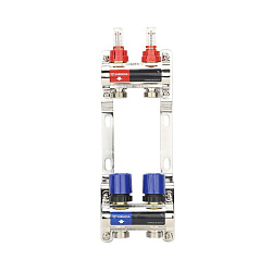 Коллекторная группа из латуни DN 25-2 вых. G-3/4'', евроконус, с расходомерами, без дренажного крана и воздухоотводчика, VARMEGA VM15402 (930416500) со склада Проконсим в Уфе