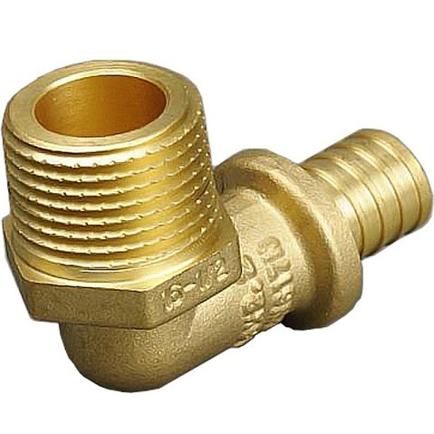 Угольник латунный для PEX труб 20-3/4'' PN 10 под надвижную гильзу с наружной резьбой ONE PLUS купить в Уфе | "Проконсим"
