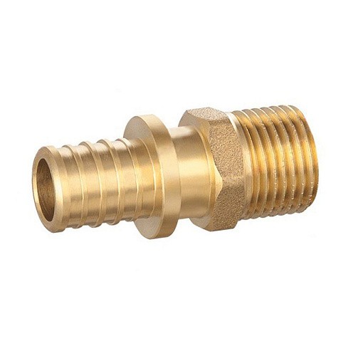 Муфта латунная для PEX DN 16 с наружной резьбой 1/2'' под надвижную гильзу PLP купить в Уфе | "Проконсим"