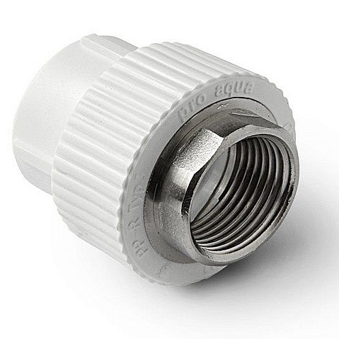 Муфта комбинированная ПП 50-1 1/2'' PN 25 под ключ с внутренней резьбой белая Pro Aqua PA22522P купить в Уфе | "Проконсим"