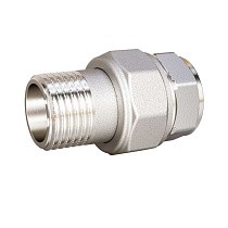  Американки латунные DN 15-50 PN 40 никелированные муфта-штуцер прямые LD Pride Ду  Дн 50х2" Ру  соед. (930270055) со склада Проконсим в Уфе
