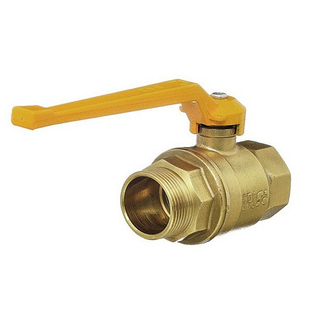 Кран латунный шаровой газовый 11Б27п DN40 PN40 рычаг муфта-штуцер БАЗ Standart купить в Уфе | "Проконсим"