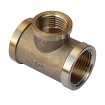 Акция! Тройники латунные DN 20-25 PN 40 муфта-муфта-муфта переходный Ду25 1" Дн 15х1/2" Ру40  соед.внутренняя резьба (213500005) со склада Проконсим в Уфе