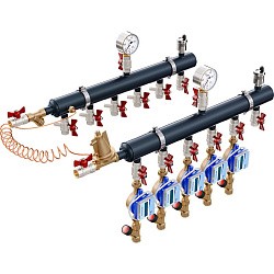  Коллекторный узел на 2 выход. PLP УКЭО-СТАНДАРТ 5-30/25-60кПа Ду50 1'' - 1/2'' Ру10 сталь, подкл. левостороннее (922156162) со склада Проконсим в Уфе