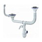 Сифон для двойной мойки Unicorn Y710V, без отвода, 3 1/2'' х40 с отводом для стиральной машины, круглый перелив купить в Уфе | "Проконсим"