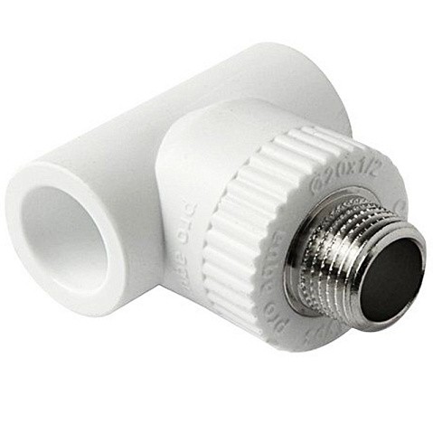 Тройник комбинированный ПП 32-1/2'' PN 25 с наружной резьбой белый Pro Aqua PA25015 купить в Уфе | "Проконсим"