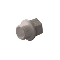 Заглушка резьбовая ПП  1/2'' PN 25 с наружной резьбой серая купить в Уфе | "Проконсим"