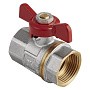 Краны латунные шаровые DN 15-25 PN 25 никелированные бабочка муфта-муфта MVI AquaHit BV.313.04 купить в Уфе | "Проконсим"