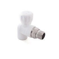 Краны шаровые ПП DN 20-25 PN 25 для радиатора угловые с американкой белые РТП купить в Уфе | "Проконсим"