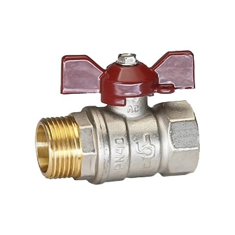 Кран латунный шаровой Temper 88.В-Н.1.Б DN 25 PN 40 бабочка муфта-штуцер купить в Уфе | "Проконсим"
