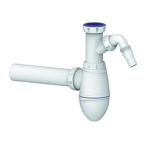 Сифон для умывальника Unicorn А510V, 40х40 прямой отвод, 1 1/2'' х40 с отводом для стиральной машины преходник 40х32 купить в Уфе | "Проконсим"