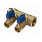 Коллектор латунный DN 20 2 выхода G 1/2'' с шаровыми кранами синяя ручка плоское присоединение отвода SGL купить в Уфе | "Проконсим"