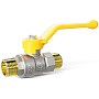 Кран латунный шаровой LD Pride GAS DN15 PN 40 никелированный рычаг штуцер-штуцер