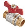 Кран латунный шаровой MVI AquaHit BV.315.04 DN 15 PN 25 бабочка штуцер-штуцер полнопроходной никелированный