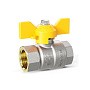 Кран латунный шаровой LD Pride GAS DN25 PN 40 никелированный бабочка муфта-муфта купить в Уфе | "Проконсим"