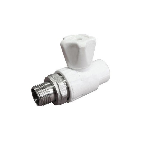 Кран шаровой для радиатора ПП 20-1/2'' PN 25 прямой с американкой белый VALFEX  купить в Уфе | "Проконсим"