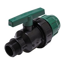 Кран шаровый ПЭ PN 10 компрессионные комбинированный обжимное-щтуцер купить в Уфе | "Проконсим"