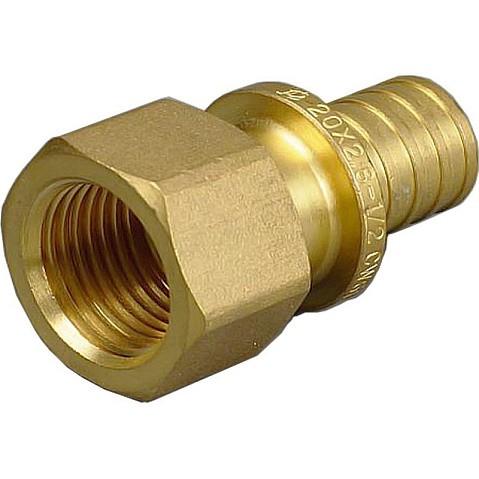 Муфта латунная для PEX труб 25-1/2'' PN 10 под надвижную гильзу с внутренней резьбой ONE PLUS купить в Уфе | "Проконсим"