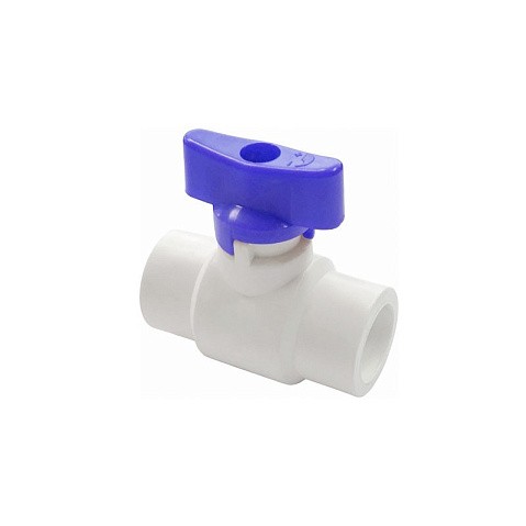 Краны шаровые ПП DN 20-25 PN 25 полупроходные белые с синей ручкой Valfex купить в Уфе | "Проконсим"