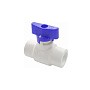 Краны шаровые ПП DN 20-25 PN 25 полупроходные белые с синей ручкой Valfex купить в Уфе | "Проконсим"