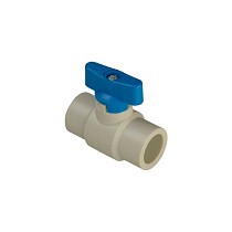 Краны шаровые ПП DN 20-25 PN 25 полупроходные серые с синей ручкой Valfex купить в Уфе | "Проконсим"