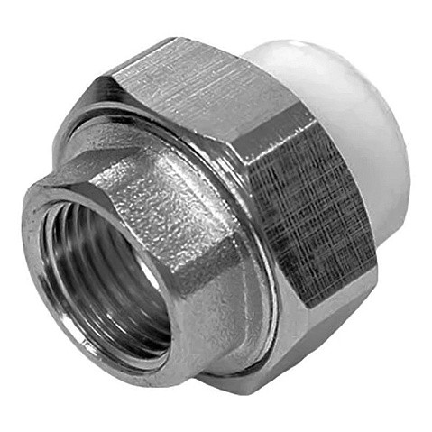 Муфта комбинированная ПП 32-3/4'' PN 25 разъёмная с внутренней резьбой белая РТП 10620 купить в Уфе | "Проконсим"