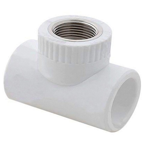 Тройник комбинированный ПП 20-1/2'' PN 25 с наружной резьбой белый РТП 10753 купить в Уфе | "Проконсим"