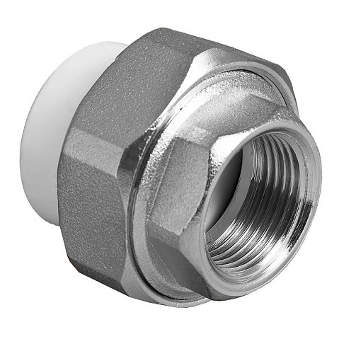 Муфта комбинированная ПП 32-1/2'' PN 25 разъёмная с внутренней резьбой белая VALFEX  купить в Уфе | "Проконсим"