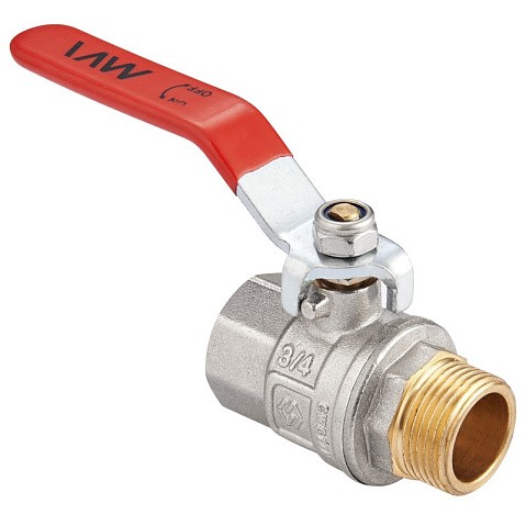 Кран латунный шаровой MVI BV.512 DN 40 PN 40 никелированный полнопроходной муфта-штуцер рычаг купить в Уфе | "Проконсим"