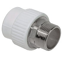 Муфты ПП DN 32-110 PN 25 комбинированные под ключ с наружной резьбой белые Valfex купить в Уфе | "Проконсим"