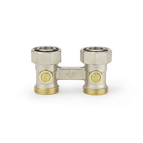 Узелы нижнего подключения VARMEGA VM141 DN20 прямой двухтрубный 3/4''x3/4'' евроконус муфта-штуцер купить в Уфе | "Проконсим"