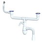 сифон для двойной мойки Unicorn В741V, 40х50 гибкий отвод, 1 1/2'' х40 с отводом для стиральной машины, круглый перелив купить в Уфе | "Проконсим"