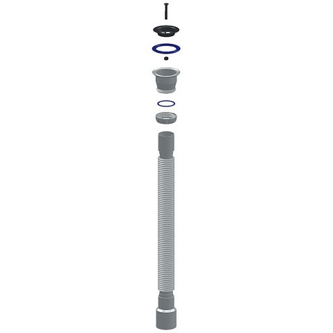 Сифон гофрированный Unicorn D230, 40х50 гибкий отвод, 1 1/2'' х40 чашка из нержавеющей стали, 1200мм купить в Уфе | "Проконсим"
